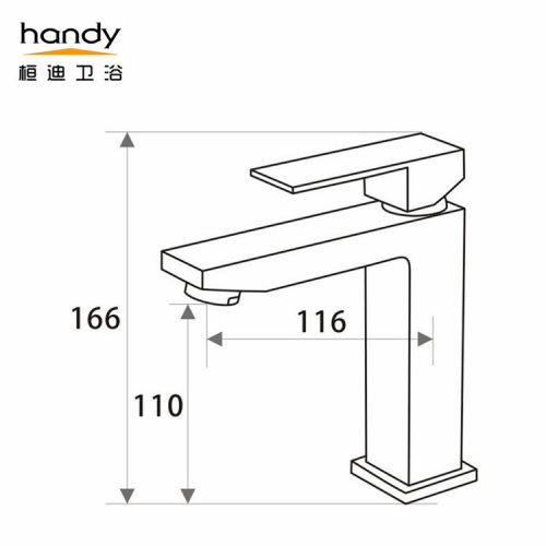 Vessel Sink Mixer Stylish Square Type Single Cold Chrome basin faucet Supplier