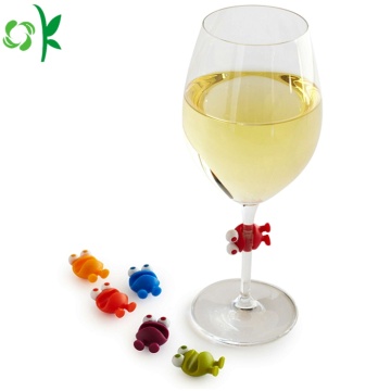 Indicatore di vetro di vino in silicone carino FDA per il partito