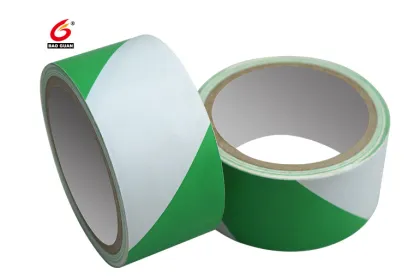 Self Adhesive Green white Hazard Warning Tape