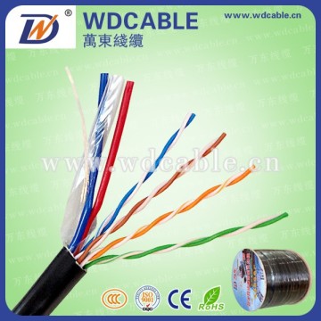 UTP Siamese Cable Cat5e Lan Cable with 2C Power Cable
