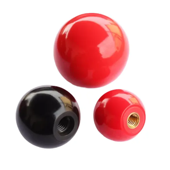 Factory Price Bakelite Grip Round Handles Revolving Hardware Solid Black Plastic Ball Lever Knobs for Machine Tools" 

However, for better SEO and readability, you might consider shortening or simplifying it slightly:

"Bakelite Round Lever Knobs for Mach