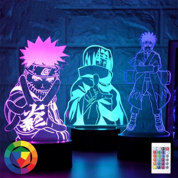 3D LED Night Lights: Discover Anime Icons like Uzumaki Naruto, Sasuke, Kakashi, Itachi & Uchiha