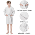 spa party kimono bathrobe white waffle kids robe