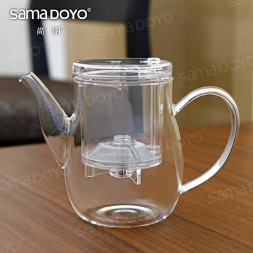 Clear Transparent Glass Teapots/ Pots/ Tea Services with Infusion/ Filter