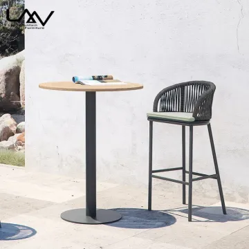 Modern Outdoor Garden Furniture: Hotel Villa Patio Rope Woven Bar Chair and Table Sets