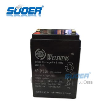 Suoer opslagbatterij 2.8a Laad loodzuuropslagbatterij 12v opslagbatterij op zonne -energie op opslag met CE &amp; ROHS
