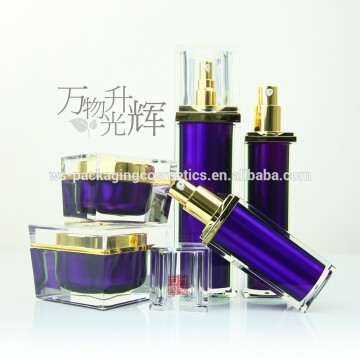 Square Acrylic Luxury Container Airless Pump Bottle Square Jar
