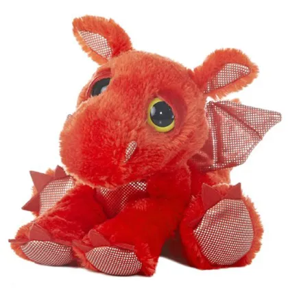 Popular Design Wholesale Soft dragon Colorful Red Plush dragon with wings