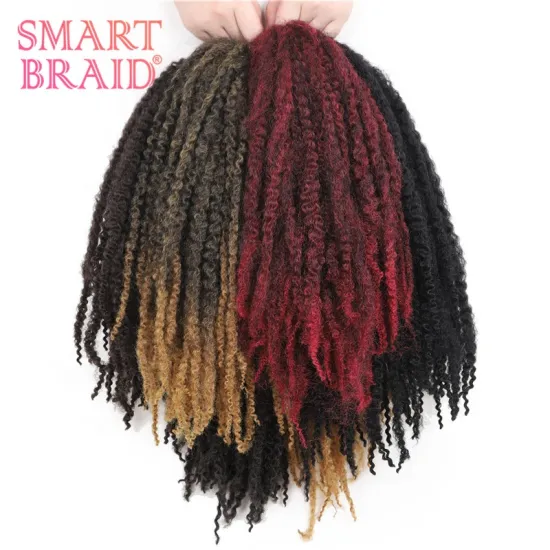 Ombre Marley Twist Hair Soft Synthetic Crochet Braids Hair Extensions Bulk Synthetic Braiding Hair Afro Kinky Marley Braids