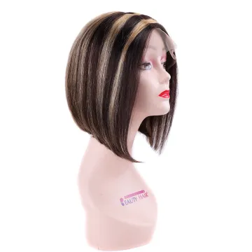 T Part Lace Closure 100% Natural Human Hair Bob Wig Remy Brazilian Straight Short Bob Hair Lace Front Wigs for Women