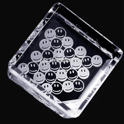 Rose Crystal Cube Paperweights