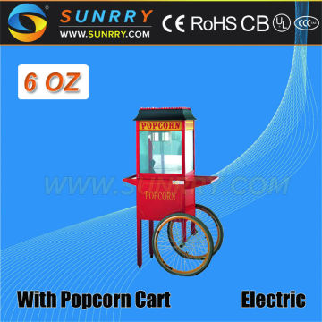 Commercial automatic caramel making air popping professional popcorn machine with cart