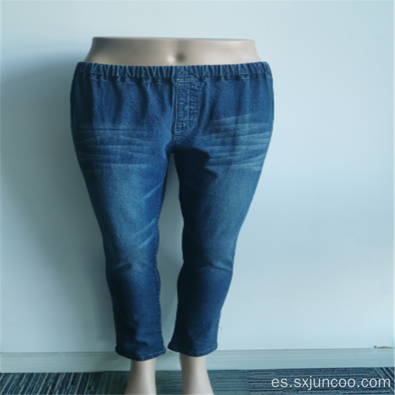 Pantalones largos tejidos amigables con la piel Algodón Spandex Jeans de mujer