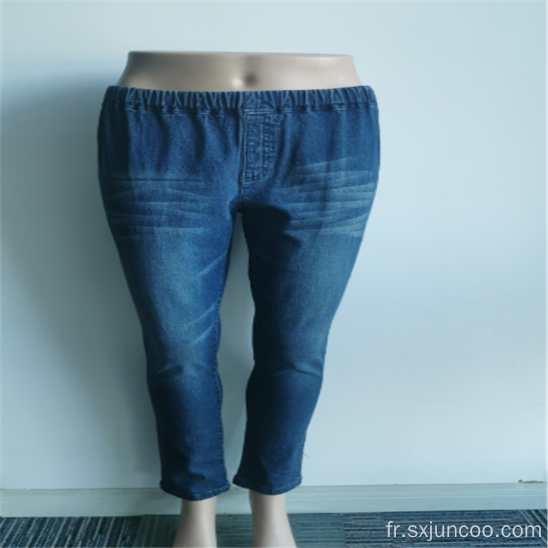 Pantalon long tissé doux pour la peau Jeans pour femmes en coton et spandex