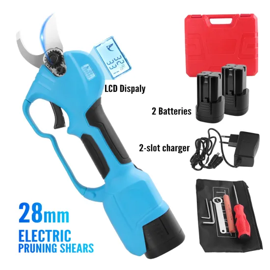 LCD Cordless Electric Pruning Shears 28mm Rechargeable Garden Scissors