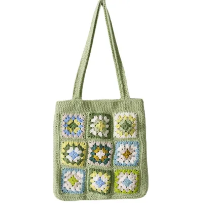2025 Crochet Handbag with Handmade Grandmother Square Flower Handbag Gift for Her