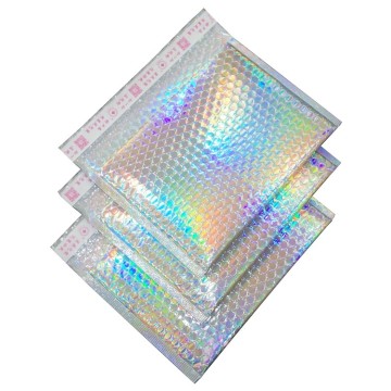 Diseño colorido de la bolsa de correo de burbuja holográfica de metal