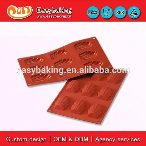 9 Cavities madeleine shell silicone bakeware cake mold