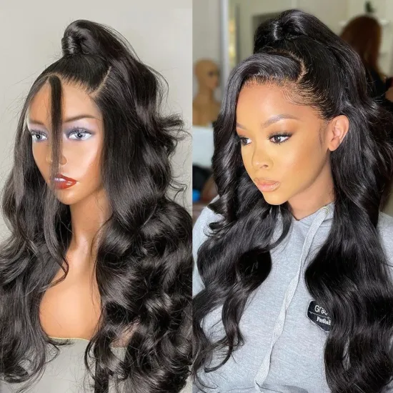 100% Brazilian 12 inch-30 inch Human Hair Wig Swiss Transparent lace wig,Body Wave Cuticle Aligned Lace Front Wig