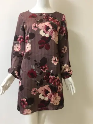 Satin Chiffon Printed Dress