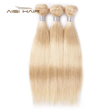 Aisi Hair Wholesale Blonde 613  Silky Straight Wave Human Hair Weave  Brazilian Human Hair 613 Bundles with Closure