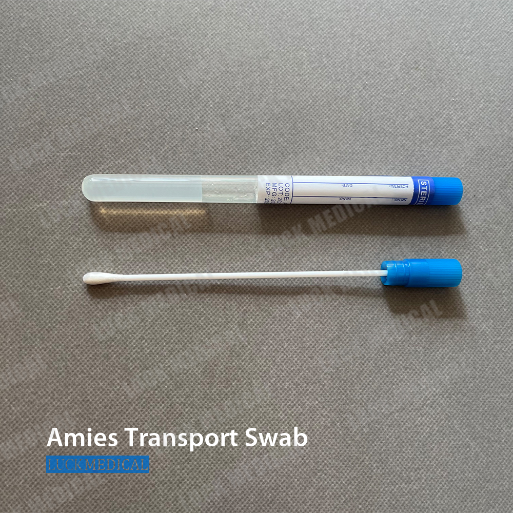 Swab de transporte com dica de rayon no tubo