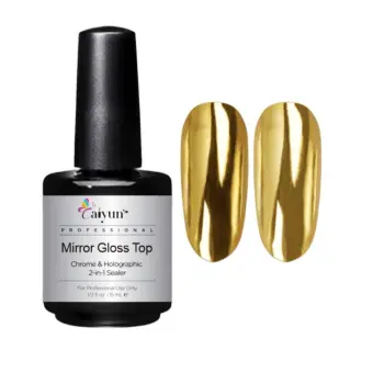 Low MoQ Holographic Pigment Nail Powder - 2 in 1 Base & Mirror Chrome Top Coat