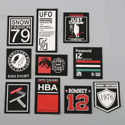 Patch multi color lock edge wash label patches