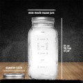 64oz кең таралған Mason Mason Jar металл қақпағы бар