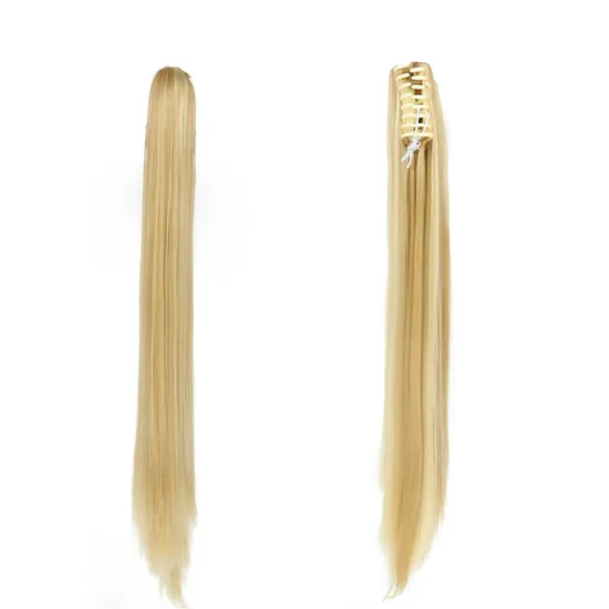Hot Selling Cheap Price 24 Inch Silky Long Straight Ponytail Hairpiece For Women Synthetic Claw-Clip Ponytail Hair Extensions