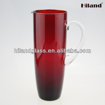 Hot sale promotional red colored juice glass jug