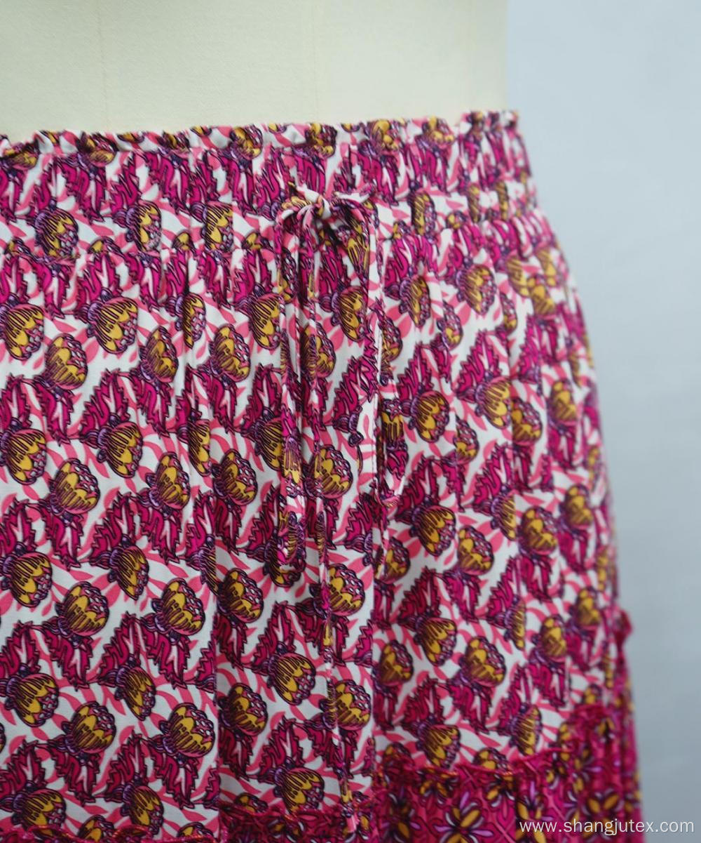 Women's patchwork cotton skirt