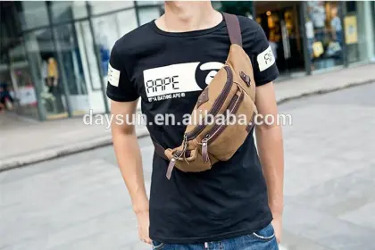 Canvas waist bag men running waist bag