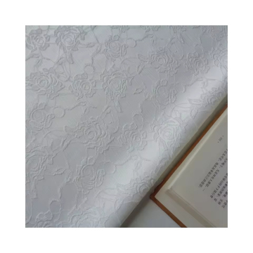 Factory Wholesale High Quality Woven Jacquard Satin Fabric with Ruffled Rose Design for Women