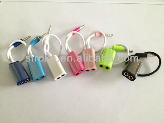 3.5mm 1 to 2 Stereo Headphone/ Earphones Splitter Cable adapter for mobile phones