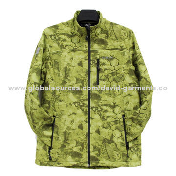 Softshell Jacket with 75D Printed Spandex/Polyester + TPU + Fleece Fabric, S to XXXL Sizes