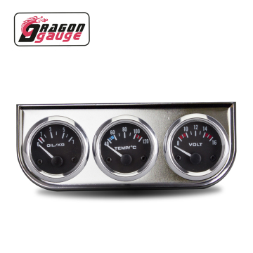DRAGON GAUGE 3in1 Voltmeter Water Temp Oil Pressure Meter Kit (2010BB-V)