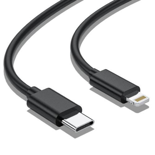 2m svart typ-C till Apple Lightning Data Cable