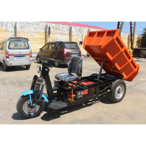 Triciclo de volcado de carga eléctrica diesel con caja duradera