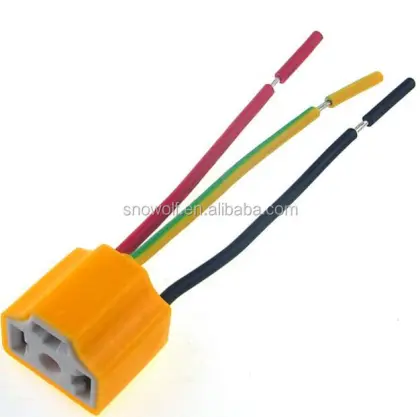 H4 LED Headlight Ceramic Connector Plug Socket Wiring Harness