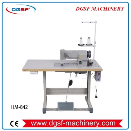 Double Needle Flat Bed Walking Foot Sewing Machine Leather Sewing Machine HM-842
