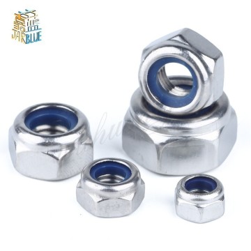 50Pcs DIN985 M2 M2.5 M3 M4 M5 M6 M8 304 Stainless Steel Nylon Self-locking Hex Nuts Locknut Slip Lock Nut HW020