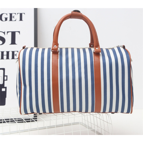 New Womens Ladies Stripe Tote Luggage Duffle Bag
