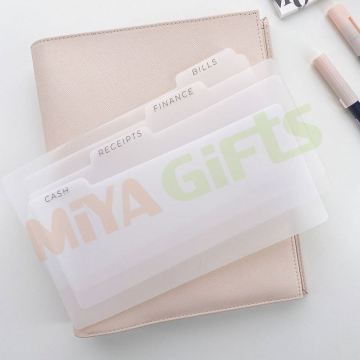 Transparent Frosted Plastic Tab Divider Set for Custom Cash Envelope System Budget Planner