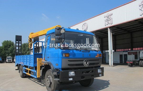 crane truck with flatbed