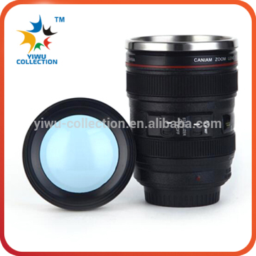 450ml Coffee Camera Lens Mug Cup Food Grade BPA free plastic insulated mug