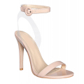 Beige Farbe PVC hohe dünne Fersensandalen