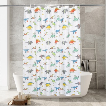 Eco-Friendly Polyester Dinosaur Print Shower Curtain for Kids