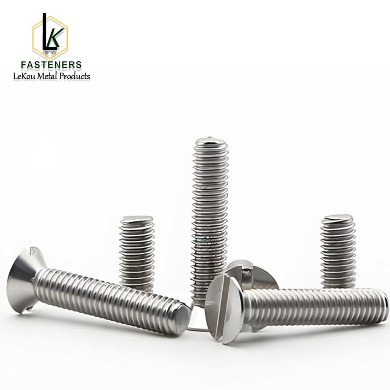 Slotted Flat Countersunk Head Machine Screws 82-deg-Stainless Steel