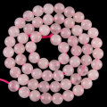 Perlas redondas de cuarzo rosa 8 mm